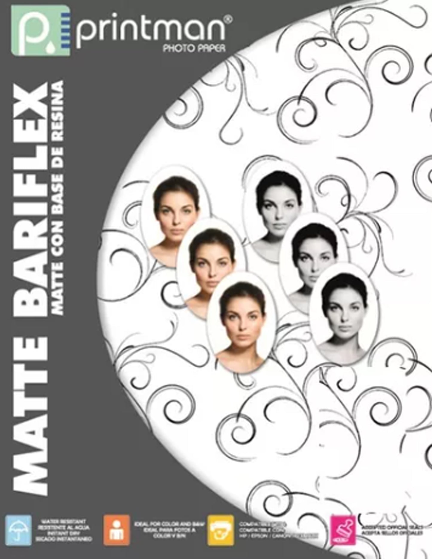 PAPEL PRINTMAN 8.5X11 MATE BARIFLEX 100H 10MILS/240GRS
