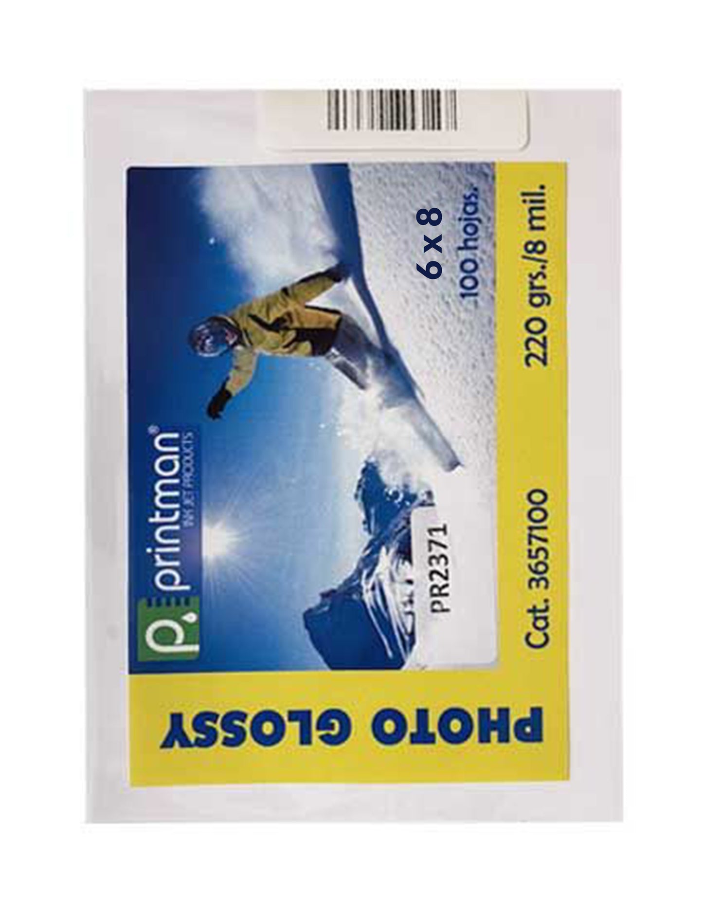 PAPEL PRINTMAN 6X8 GLOSSY 100H 8 MILS 220 GRS BOLSA