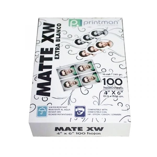 PAPEL PRINTMAN 4x XW BLANCO 100H 10.5 MILS 240 GRS