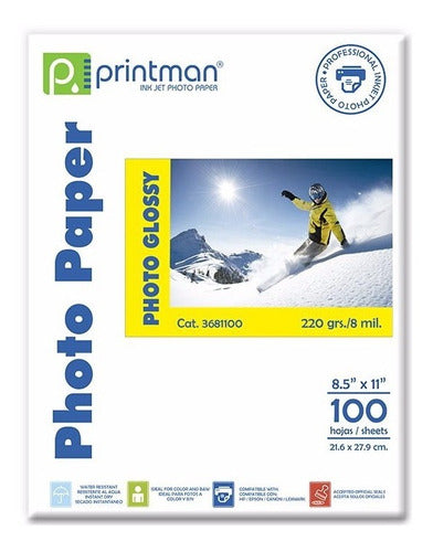 Papel Printman Photo Glossy 8.5x11 100 hojas