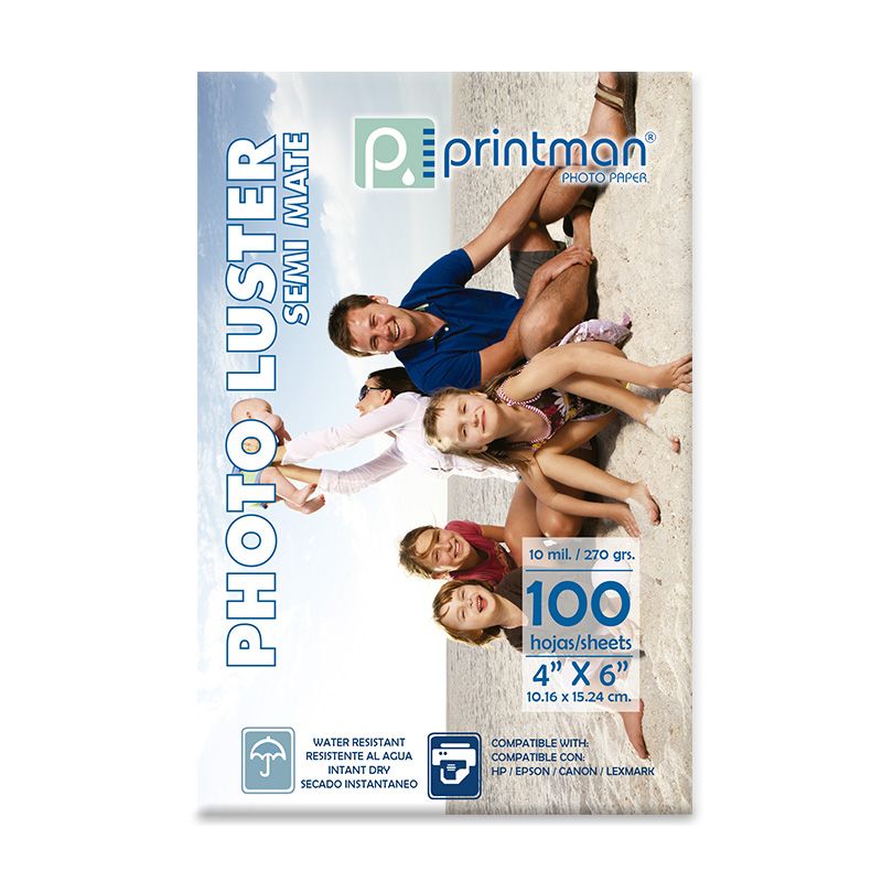 Papel Printman 4x6 Lustre Semimate 100h 10mil 270g