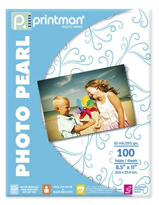 PAPEL PRINTMAN 8.5X11 PHOTO PERLA 100H 10MIL 270G