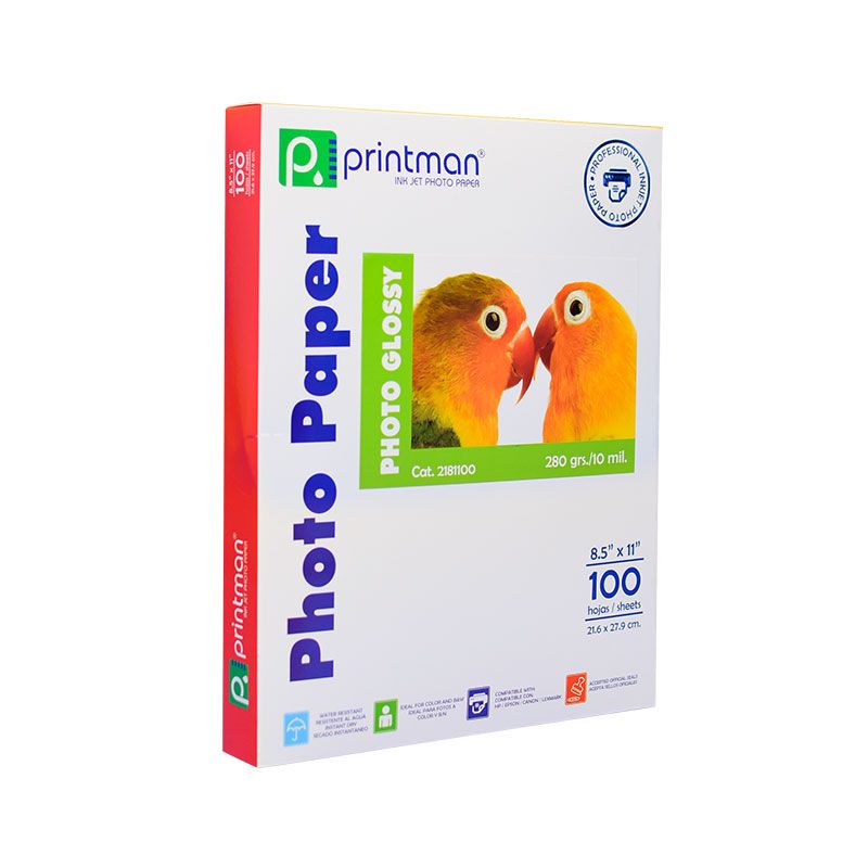 Papel Printman Glossy Premium 8.5x11 100 hojas