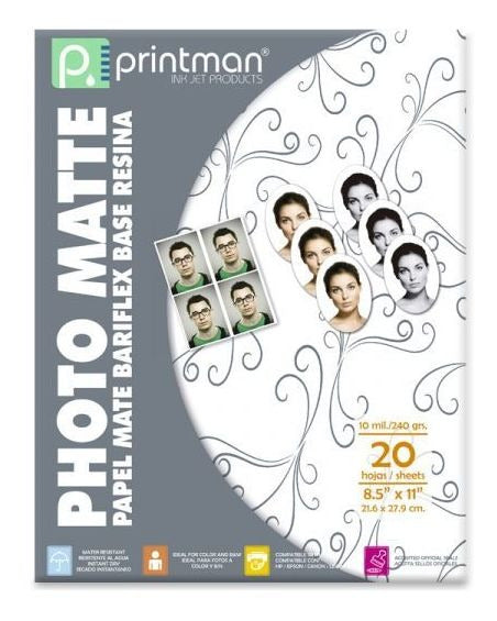 Papel Printman Matte Bariflex 8.5x11 20 hojas